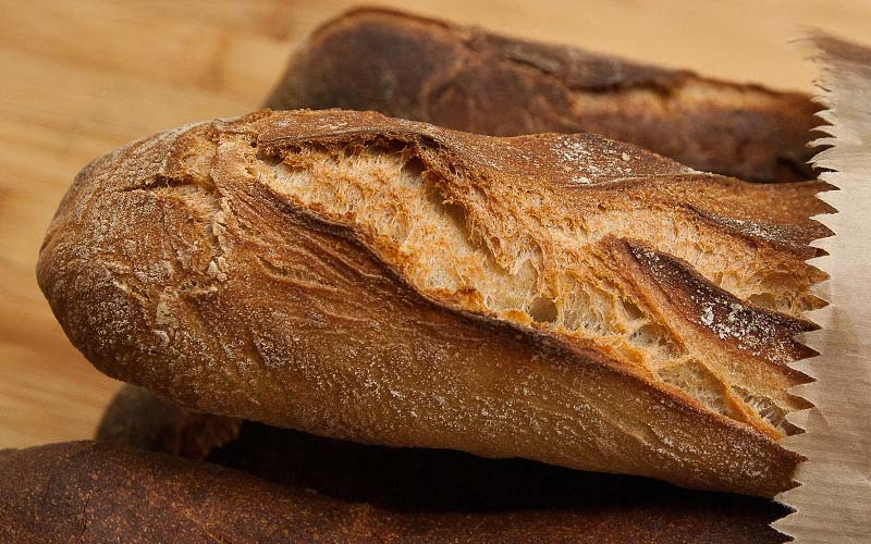 Fresh baguette at the campsite bread depot in the Landes